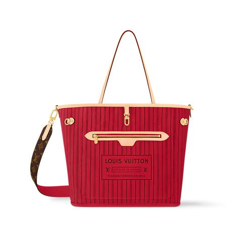 M12096 REVERSIBLE Neverfull Bandoulière Inside Out MM (Monogram/Rouge Sari)