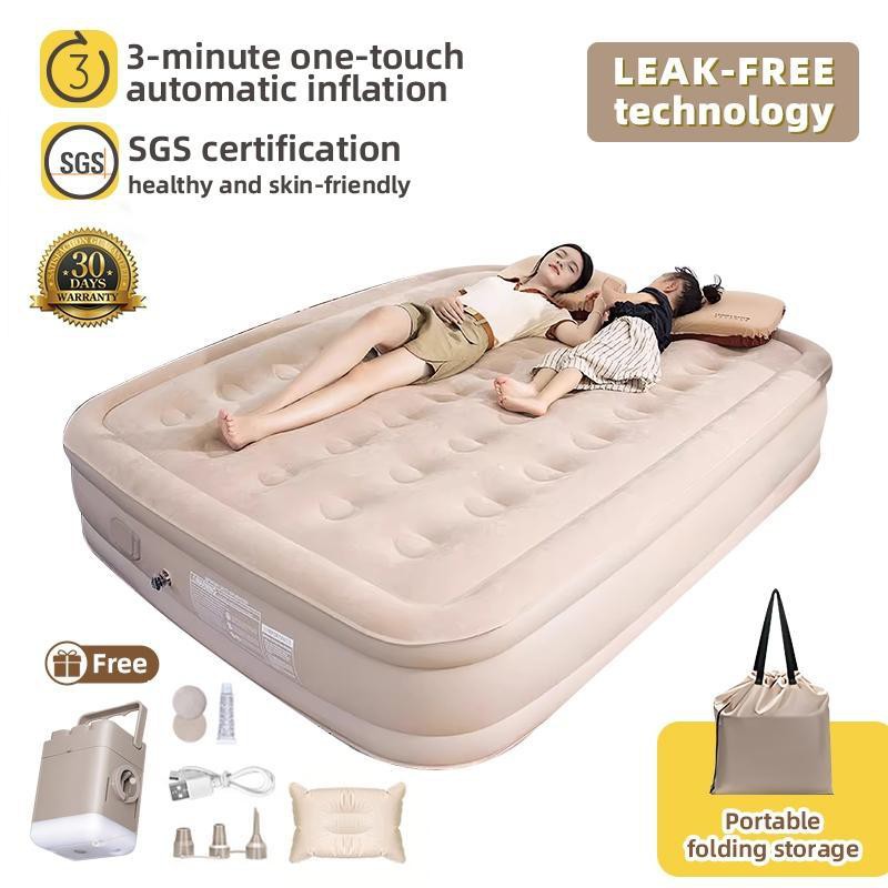 【Free Pillow】MODOFO Inflatable Air Bed Mattress With Electric Pump 40CM Single/Double Portable In/Outdoor Camping Sleeping